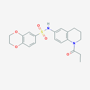 molecular formula C20H22N2O5S B6570430 N-(1-propanoyl-1,2,3,4-tetrahydroquinolin-6-yl)-2,3-dihydro-1,4-benzodioxine-6-sulfonamide CAS No. 946259-19-4
