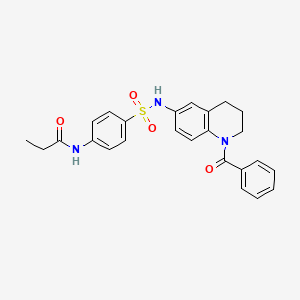 molecular formula C25H25N3O4S B6570437 N-{4-[(1-benzoyl-1,2,3,4-tetrahydroquinolin-6-yl)sulfamoyl]phenyl}propanamide CAS No. 946210-97-5