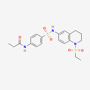 molecular formula C20H25N3O5S2 B6570450 N-(4-{[1-(ethanesulfonyl)-1,2,3,4-tetrahydroquinolin-6-yl]sulfamoyl}phenyl)propanamide CAS No. 946242-08-6