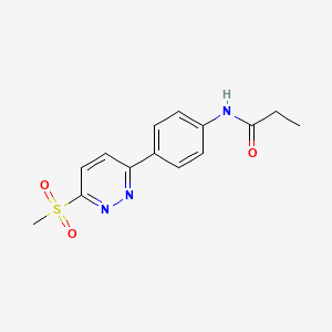 molecular formula C14H15N3O3S B6570457 N-[4-(6-methanesulfonylpyridazin-3-yl)phenyl]propanamide CAS No. 921542-94-1