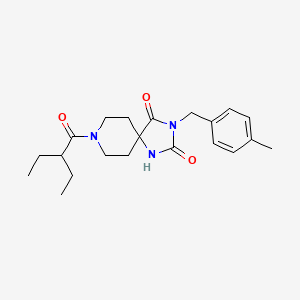 8-(2-ethylbutanoyl)-3-[(4-methylphenyl)methyl]-1,3,8-triazaspiro[4.5]decane-2,4-dione