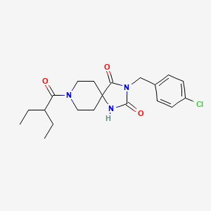 molecular formula C20H26ClN3O3 B6570465 3-[(4-chlorophenyl)methyl]-8-(2-ethylbutanoyl)-1,3,8-triazaspiro[4.5]decane-2,4-dione CAS No. 1021211-48-2