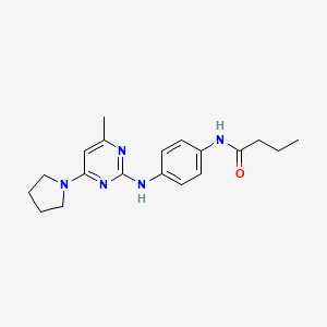 molecular formula C19H25N5O B6570488 N-(4-{[4-methyl-6-(pyrrolidin-1-yl)pyrimidin-2-yl]amino}phenyl)butanamide CAS No. 946245-06-3