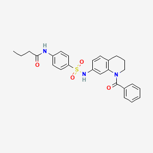 molecular formula C26H27N3O4S B6570515 N-{4-[(1-benzoyl-1,2,3,4-tetrahydroquinolin-7-yl)sulfamoyl]phenyl}butanamide CAS No. 946290-31-9