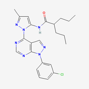 N-{1-[1-(3-chlorophenyl)-1H-pyrazolo[3,4-d]pyrimidin-4-yl]-3-methyl-1H-pyrazol-5-yl}-2-propylpentanamide