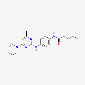 molecular formula C21H29N5O B6570532 N-(4-{[4-methyl-6-(piperidin-1-yl)pyrimidin-2-yl]amino}phenyl)pentanamide CAS No. 946295-42-7