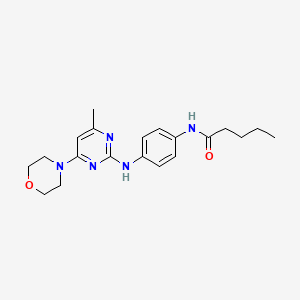 molecular formula C20H27N5O2 B6570536 N-(4-{[4-methyl-6-(morpholin-4-yl)pyrimidin-2-yl]amino}phenyl)pentanamide CAS No. 946295-71-2
