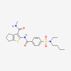 molecular formula C22H29N3O4S2 B6570552 2-{4-[butyl(ethyl)sulfamoyl]benzamido}-N-methyl-4H,5H,6H-cyclopenta[b]thiophene-3-carboxamide CAS No. 893100-28-2