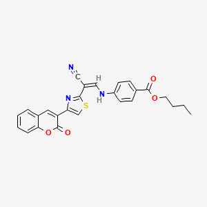 butyl 4-{[(1Z)-2-cyano-2-[4-(2-oxo-2H-chromen-3-yl)-1,3-thiazol-2-yl]eth-1-en-1-yl]amino}benzoate