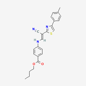 molecular formula C24H23N3O2S B6570577 butyl 4-{[(1E)-2-cyano-2-[4-(4-methylphenyl)-1,3-thiazol-2-yl]eth-1-en-1-yl]amino}benzoate CAS No. 1021251-44-4
