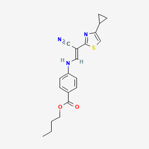 molecular formula C20H21N3O2S B6570592 butyl 4-{[(1E)-2-cyano-2-(4-cyclopropyl-1,3-thiazol-2-yl)eth-1-en-1-yl]amino}benzoate CAS No. 1021231-31-1