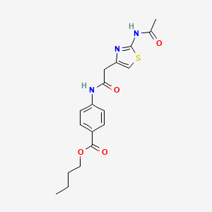 molecular formula C18H21N3O4S B6570600 butyl 4-[2-(2-acetamido-1,3-thiazol-4-yl)acetamido]benzoate CAS No. 921522-34-1