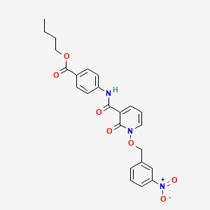 molecular formula C24H23N3O7 B6570611 butyl 4-{1-[(3-nitrophenyl)methoxy]-2-oxo-1,2-dihydropyridine-3-amido}benzoate CAS No. 852365-10-7