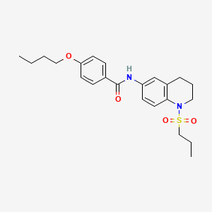molecular formula C23H30N2O4S B6570680 4-butoxy-N-[1-(propane-1-sulfonyl)-1,2,3,4-tetrahydroquinolin-6-yl]benzamide CAS No. 946336-41-0