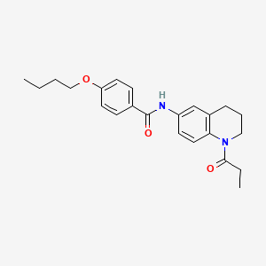molecular formula C23H28N2O3 B6570684 4-butoxy-N-(1-propanoyl-1,2,3,4-tetrahydroquinolin-6-yl)benzamide CAS No. 946368-25-8