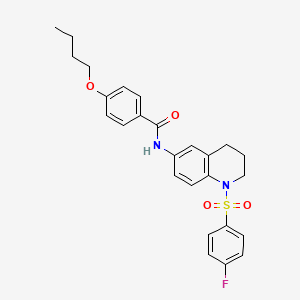 molecular formula C26H27FN2O4S B6570691 4-butoxy-N-[1-(4-fluorobenzenesulfonyl)-1,2,3,4-tetrahydroquinolin-6-yl]benzamide CAS No. 946335-54-2