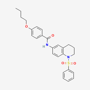 molecular formula C26H28N2O4S B6570695 N-[1-(benzenesulfonyl)-1,2,3,4-tetrahydroquinolin-6-yl]-4-butoxybenzamide CAS No. 946335-13-3