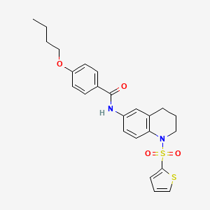 molecular formula C24H26N2O4S2 B6570700 4-butoxy-N-[1-(thiophene-2-sulfonyl)-1,2,3,4-tetrahydroquinolin-6-yl]benzamide CAS No. 946212-48-2