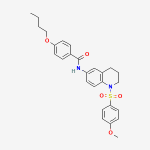 4-butoxy-N-[1-(4-methoxybenzenesulfonyl)-1,2,3,4-tetrahydroquinolin-6-yl]benzamide