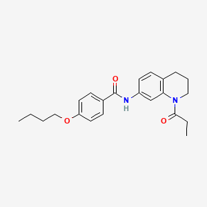 molecular formula C23H28N2O3 B6570712 4-butoxy-N-(1-propanoyl-1,2,3,4-tetrahydroquinolin-7-yl)benzamide CAS No. 946321-19-3