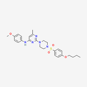 molecular formula C26H33N5O4S B6570720 2-[4-(4-butoxybenzenesulfonyl)piperazin-1-yl]-N-(4-methoxyphenyl)-6-methylpyrimidin-4-amine CAS No. 946215-31-2