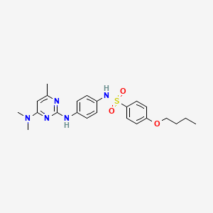 molecular formula C23H29N5O3S B6570729 4-butoxy-N-(4-{[4-(dimethylamino)-6-methylpyrimidin-2-yl]amino}phenyl)benzene-1-sulfonamide CAS No. 946220-59-3