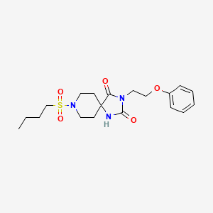 molecular formula C19H27N3O5S B6570737 8-(butane-1-sulfonyl)-3-(2-phenoxyethyl)-1,3,8-triazaspiro[4.5]decane-2,4-dione CAS No. 1021265-52-0
