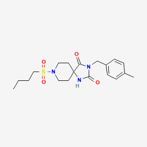 molecular formula C19H27N3O4S B6570743 8-(butane-1-sulfonyl)-3-[(4-methylphenyl)methyl]-1,3,8-triazaspiro[4.5]decane-2,4-dione CAS No. 1021265-46-2