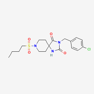 8-(butane-1-sulfonyl)-3-[(4-chlorophenyl)methyl]-1,3,8-triazaspiro[4.5]decane-2,4-dione