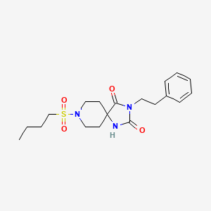 molecular formula C19H27N3O4S B6570751 8-(butane-1-sulfonyl)-3-(2-phenylethyl)-1,3,8-triazaspiro[4.5]decane-2,4-dione CAS No. 1021265-54-2