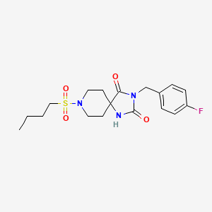 molecular formula C18H24FN3O4S B6570758 8-(butane-1-sulfonyl)-3-[(4-fluorophenyl)methyl]-1,3,8-triazaspiro[4.5]decane-2,4-dione CAS No. 1021223-26-6