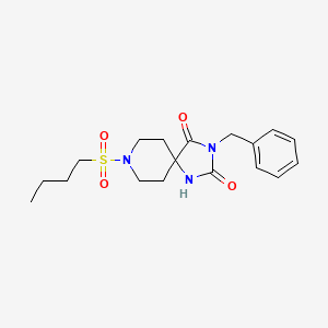 molecular formula C18H25N3O4S B6570759 3-benzyl-8-(butane-1-sulfonyl)-1,3,8-triazaspiro[4.5]decane-2,4-dione CAS No. 1021265-30-4