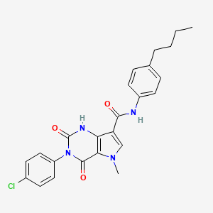 molecular formula C24H23ClN4O3 B6570769 N-(4-butylphenyl)-3-(4-chlorophenyl)-5-methyl-2,4-dioxo-1H,2H,3H,4H,5H-pyrrolo[3,2-d]pyrimidine-7-carboxamide CAS No. 921805-67-6