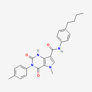 molecular formula C25H26N4O3 B6570774 N-(4-butylphenyl)-5-methyl-3-(4-methylphenyl)-2,4-dioxo-1H,2H,3H,4H,5H-pyrrolo[3,2-d]pyrimidine-7-carboxamide CAS No. 921807-06-9