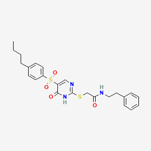 2-{[5-(4-butylbenzenesulfonyl)-6-oxo-1,6-dihydropyrimidin-2-yl]sulfanyl}-N-(2-phenylethyl)acetamide