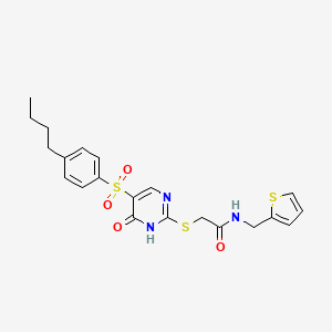 molecular formula C21H23N3O4S3 B6570795 2-{[5-(4-butylbenzenesulfonyl)-6-oxo-1,6-dihydropyrimidin-2-yl]sulfanyl}-N-[(thiophen-2-yl)methyl]acetamide CAS No. 1021261-26-6