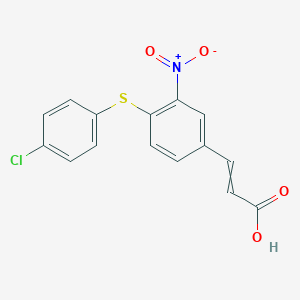 molecular formula C15H10ClNO4S B065708 3-{4-[(4-氯苯基)硫]-3-硝基苯基}丙烯酸 CAS No. 175278-52-1
