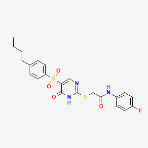 molecular formula C22H22FN3O4S2 B6570820 2-{[5-(4-butylbenzenesulfonyl)-6-oxo-1,6-dihydropyrimidin-2-yl]sulfanyl}-N-(4-fluorophenyl)acetamide CAS No. 1021260-08-1