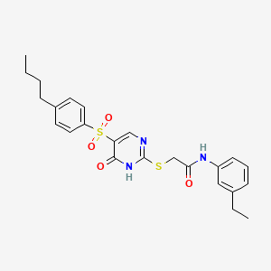 molecular formula C24H27N3O4S2 B6570862 2-{[5-(4-butylbenzenesulfonyl)-6-oxo-1,6-dihydropyrimidin-2-yl]sulfanyl}-N-(3-ethylphenyl)acetamide CAS No. 1021213-75-1