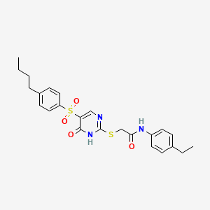 molecular formula C24H27N3O4S2 B6570866 2-{[5-(4-butylbenzenesulfonyl)-6-oxo-1,6-dihydropyrimidin-2-yl]sulfanyl}-N-(4-ethylphenyl)acetamide CAS No. 1021260-17-2