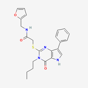 2-({3-butyl-4-oxo-7-phenyl-3H,4H,5H-pyrrolo[3,2-d]pyrimidin-2-yl}sulfanyl)-N-[(furan-2-yl)methyl]acetamide