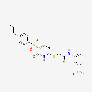 molecular formula C24H25N3O5S2 B6570877 N-(3-acetylphenyl)-2-{[5-(4-butylbenzenesulfonyl)-6-oxo-1,6-dihydropyrimidin-2-yl]sulfanyl}acetamide CAS No. 1021224-07-6