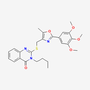 molecular formula C26H29N3O5S B6570895 3-butyl-2-({[5-methyl-2-(3,4,5-trimethoxyphenyl)-1,3-oxazol-4-yl]methyl}sulfanyl)-3,4-dihydroquinazolin-4-one CAS No. 1021264-47-0