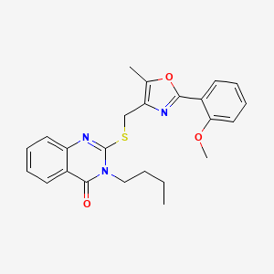 molecular formula C24H25N3O3S B6570907 3-butyl-2-({[2-(2-methoxyphenyl)-5-methyl-1,3-oxazol-4-yl]methyl}sulfanyl)-3,4-dihydroquinazolin-4-one CAS No. 1021226-96-9