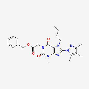 benzyl 2-[7-butyl-3-methyl-2,6-dioxo-8-(3,4,5-trimethyl-1H-pyrazol-1-yl)-2,3,6,7-tetrahydro-1H-purin-1-yl]acetate