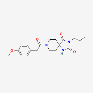 molecular formula C19H25N3O4 B6570919 8-[2-(4-methoxyphenyl)acetyl]-3-propyl-1,3,8-triazaspiro[4.5]decane-2,4-dione CAS No. 1021251-30-8
