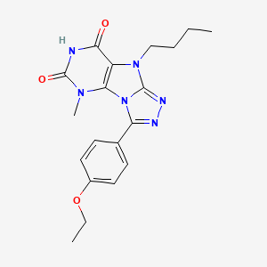 molecular formula C19H22N6O3 B6570920 9-butyl-3-(4-ethoxyphenyl)-5-methyl-5H,6H,7H,8H,9H-[1,2,4]triazolo[3,4-h]purine-6,8-dione CAS No. 921540-22-9
