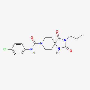 molecular formula C17H21ClN4O3 B6570939 N-(4-chlorophenyl)-2,4-dioxo-3-propyl-1,3,8-triazaspiro[4.5]decane-8-carboxamide CAS No. 1021264-36-7