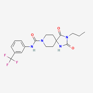 molecular formula C18H21F3N4O3 B6570940 2,4-dioxo-3-propyl-N-[3-(trifluoromethyl)phenyl]-1,3,8-triazaspiro[4.5]decane-8-carboxamide CAS No. 1021212-90-7
