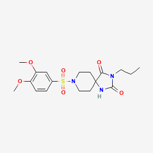 molecular formula C18H25N3O6S B6570981 8-(3,4-dimethoxybenzenesulfonyl)-3-propyl-1,3,8-triazaspiro[4.5]decane-2,4-dione CAS No. 1021222-91-2